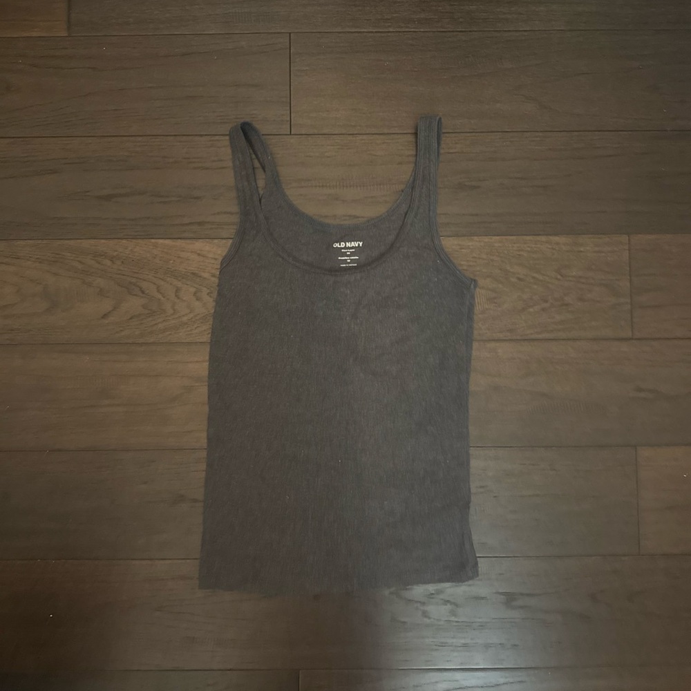 Old Navy Charcoal Ribbed Tank Top